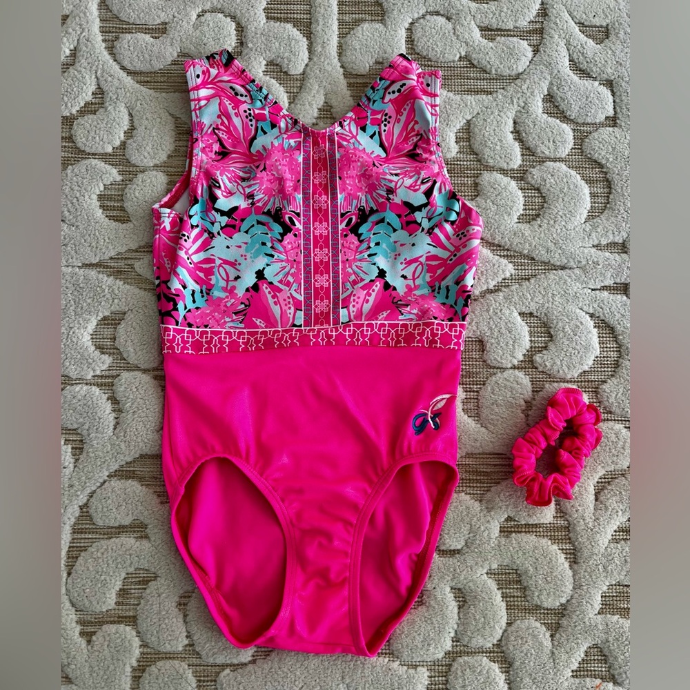 GK Girls Pink Leo with Scrunchie Size Child Large